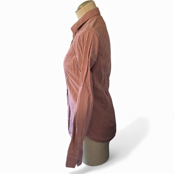 Timberland Women’s Slim Fit Button-Up Shirt – Red Check – Size 4 Stretch Cotton - Picture 3 of 6